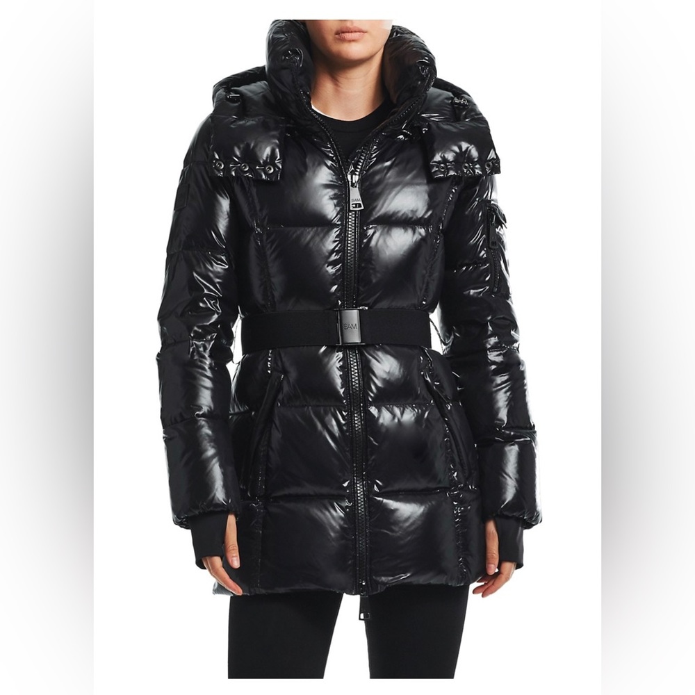 Sam. Soho Belted Down Mid-Length Puffer Jacket